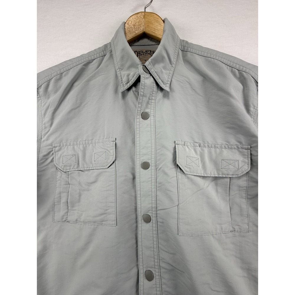 Duluth Trading Co Men's Fishing‎ Shirt Medium Gray Snap Button Vented